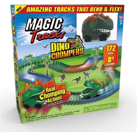 Engage in Dino-themed Races with Magic Tracks Dino Chomper Cars